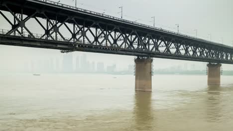 day-time-wuhan-yangtze-river-famous-changjiang-bridge-panorama-4k-time-lapse-china