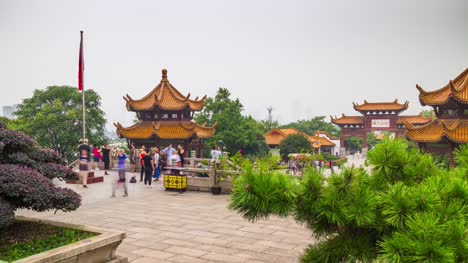 wuhan-yellow-crane-temple-park-square-panorama-4k-time-lapse-china