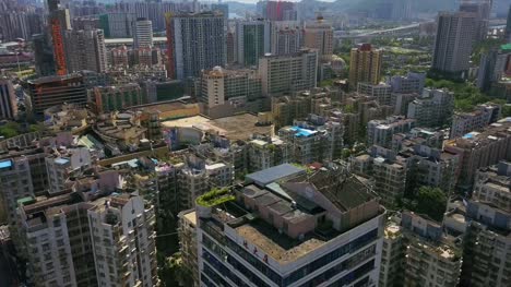 Zhuhai-paisaje-soleado-día-tejados-panorama-aéreo-4k-china