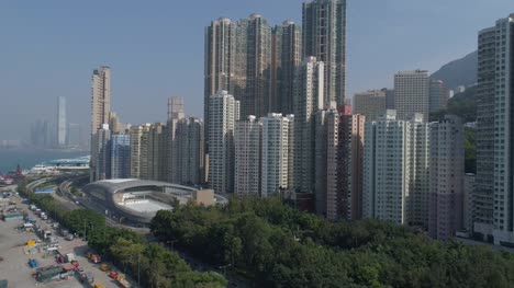 Sommer-Tag-Mal-Hong-Kong-Stadt-Bucht-Luftbild-Panorama-4k-china