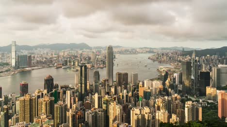 Hong-Kong-City,-4K-Time-lapse.