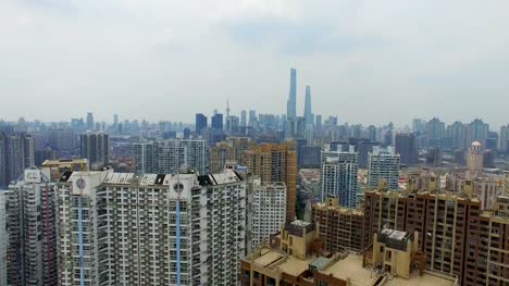 Shanghai,-China---7-Jul,-2017:Aerial-Blick-auf-Bauwerke-in-Shanghai