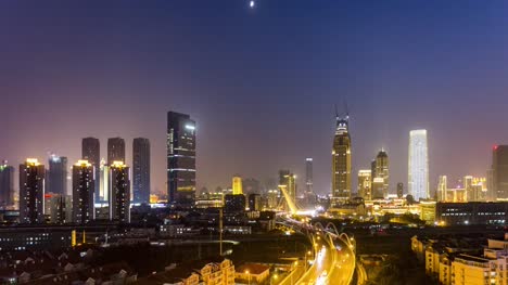 tráfico-de-Tianjin-en-la-noche
