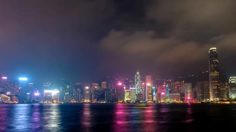 Aerial-tNight-imelapse-of-illuminated-Hong-Kong-skyline.-Hong-Kong,-China