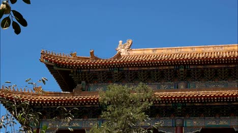 Nahaufnahme-des-Daches-der-Verbotenen-Stadt,-Peking
