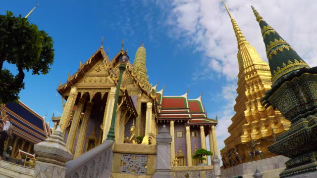 Tiempo-lapso-Wat-Phra-Kaew-(Buda-del-templo-de-Esmeralda)-Bangkok,-Tailandia