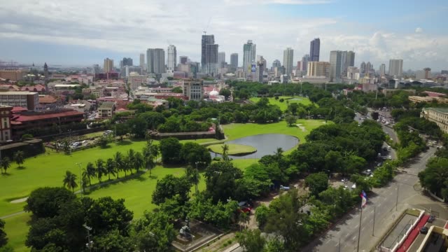 Aerial-of-Manila,-Philippines
