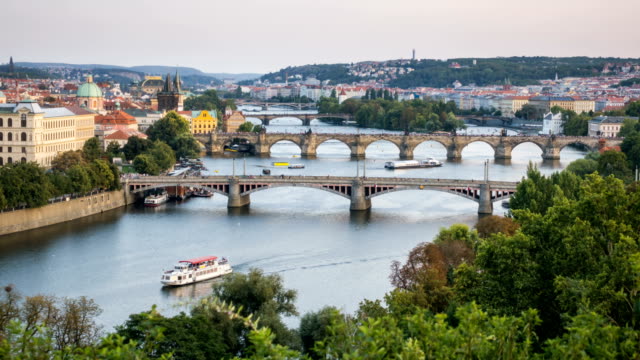 Summer-timelapse-of-Prague,-Czech-Republic.