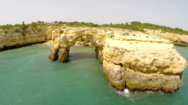 Aerial-Footage-Praia-de-Albandeira---Caramujeira,-Lagoa,-Algarve,-Portugal