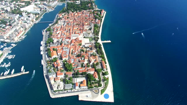 Aerial-view-of-beautiful-Zadar-town