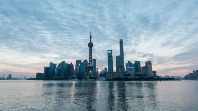 Shanghai-por-la-mañana,-lapso-de-tiempo-4-K
