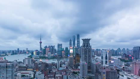 T/L-WS-HA-erhöhte-Ansicht-von-Shanghai-Bund-und-Lujiazui-von-morgens-bis-abends