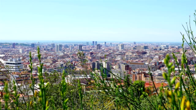 Panoramic-View-of-Barcelona-in-Spain-at-the-day