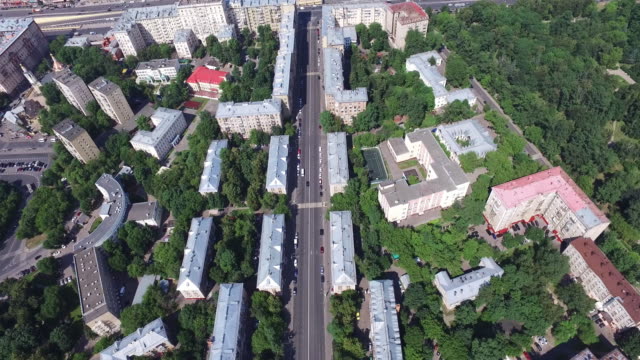 Antena-Moscú-distrito-edificios-y-casas-paisaje-urbano