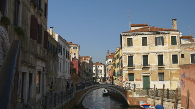 Italia-día-tiempo-verano-Venecia-ciudad-canal-puente-panorama-4k