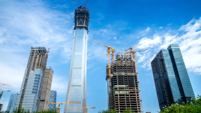 Time-lapse-of-the-beijing-CBD-buildings-,China