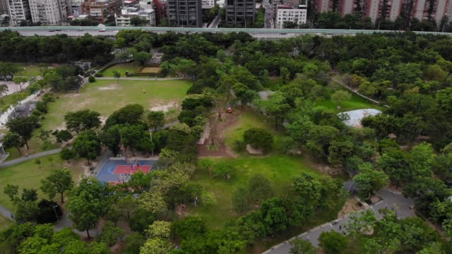 Aerial-of-Park-in-taipei-city