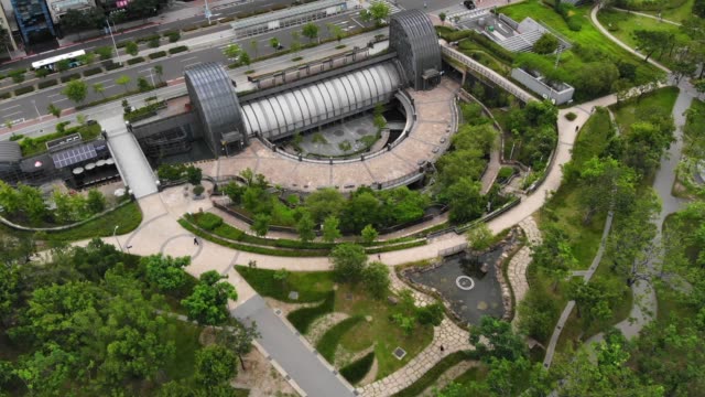 Draufsicht-Luftaufnahmen-des-Taipei-City-park