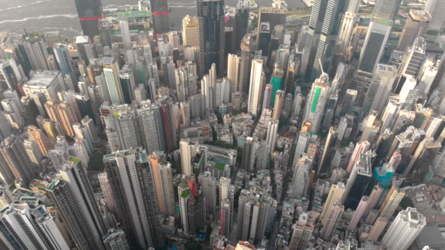Luftbild-Drohne-Schuss-Skyline-von-Hong-Kong