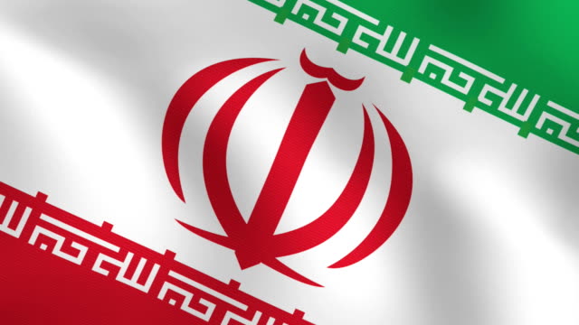 Winken-Iranische-Flagge,-Nahaufnahme