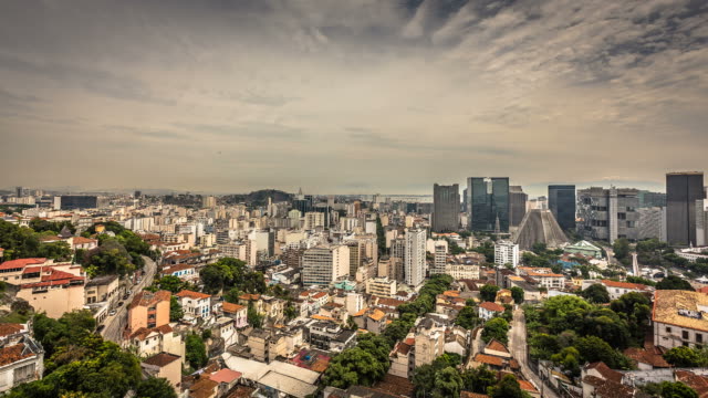 Der-Innenstadt-von-Rio-de-Janeiro-Schwenken-Zeitraffer.