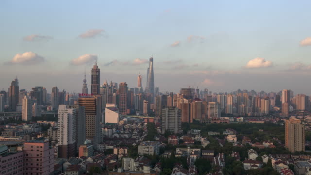 上海城市风光-，-4-k-，-定时拍摄-，-夜景