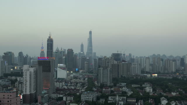 Shanghai-Cityview,-4k,-Timed-Shooting,-Night-View