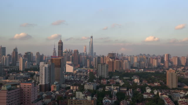 上海城市风光-，-4-K-，-定时拍摄-，-夜景