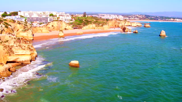 Aerial-from-natural-rocks-at-Lagos-in-Portugal