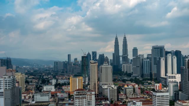 Lapso-de-tiempo-de-Kuala-Lumpur-city-skyline-timelapse,-Kuala-Lumpur,-Malasia,-de-4-K