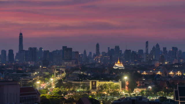 Bangkok-4k-time-lapse,-golden-mountain,-landmark-of-Bangkok