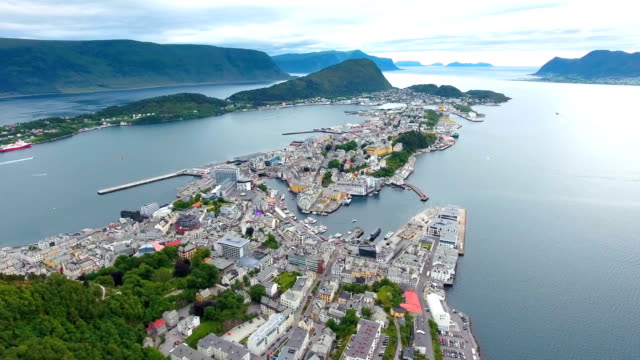 City-of-Alesund-Norway-Aerial-footage