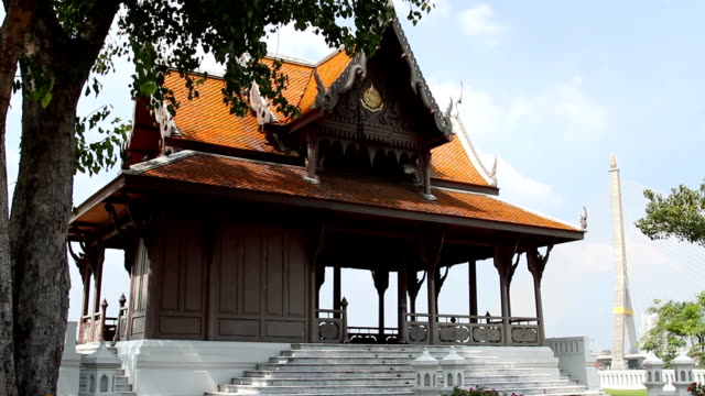 Buddhistischer-Tempel-Wat-auf-dem-Chao-Phraya-Ufer.-Bangkok,-Thailand