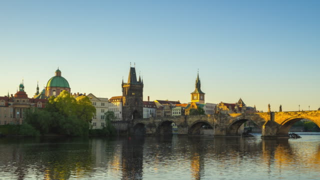 Time-lapse-video-of-Prague-old-town-with-sunrise-in-Czech-timelapse-4K