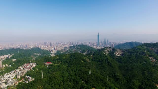 Aerial-shot-of-City-Taipei,-Taiwan