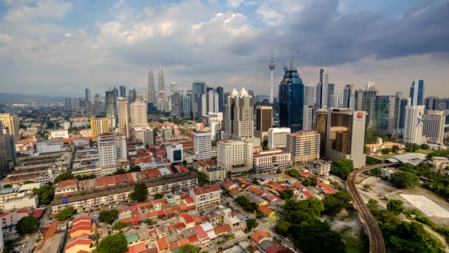Lapso-de-tiempo-de-Kuala-Lumpur-city-skyline-timelapse,-Kuala-Lumpur,-Malasia,-de-4-K