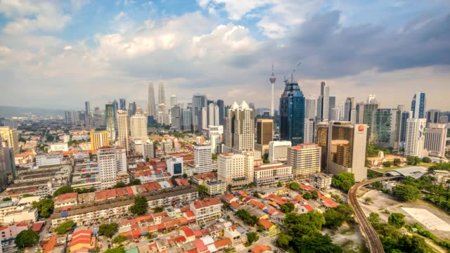 Kuala-Lumpur-city-skyline-timelapse,-Kuala-Lumpur,-Malasia-4K-Time-lapse