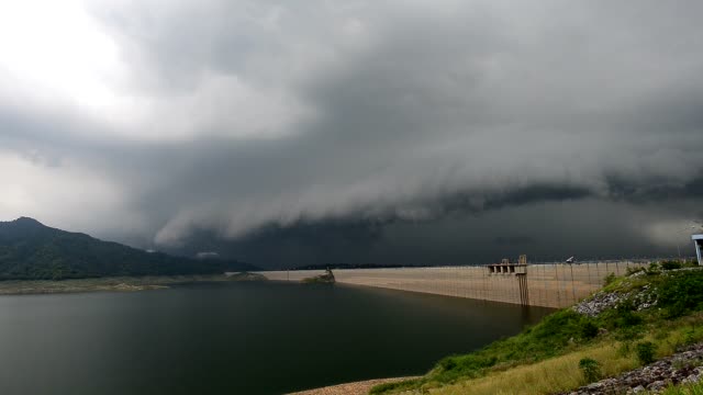 Lightning-and-thunderstorm-over-huge-dam.