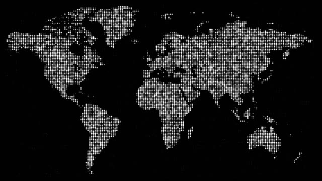 Digitalen-weiße-Weltkarte-in-flimmernde-Punkte.
