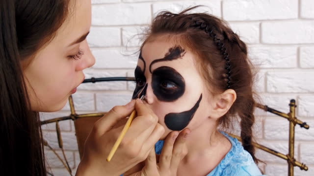 Make-up-für-das-Kind.-Halloween.