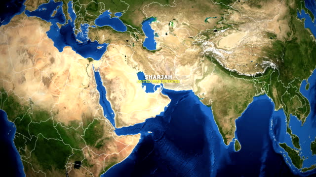EARTH-ZOOM-IN-MAP---UNITED-ARAB-EMIRATES-SHARJAH