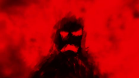 Scary-monster-shadow-on-red-background