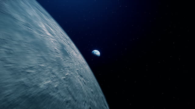 Eine-schöne-Aussicht-im-Weltraum-auf-die-Erde-vom-Mond