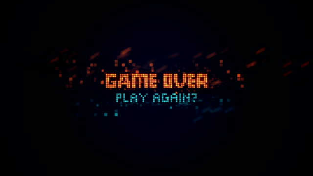 Game-over-phrase-in-pixel-art-seamless-loop-animation