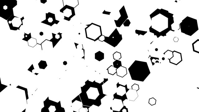 Animation-of-various-shape-of-hexagon-in-black-and-white-loop.-Best-for-transition-in-video-editing.-Alpha-Channel-included.