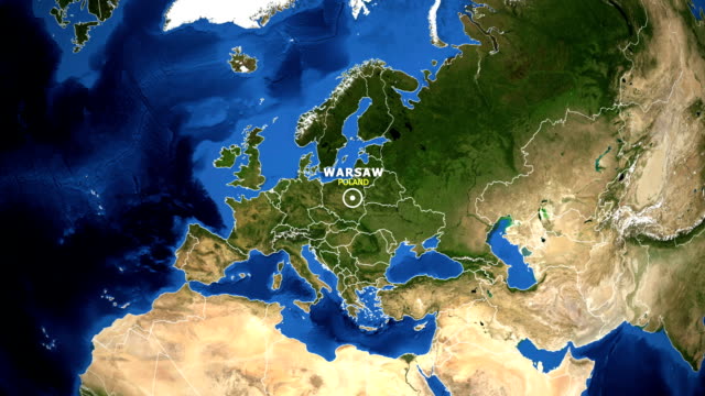 EARTH-ZOOM-IN-MAP---POLAND-WARSAW