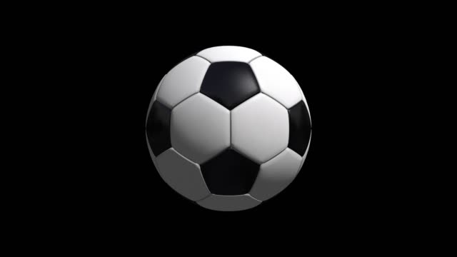 Fußball-Animation-der-Fußball-auf-schwarzem-Hintergrund