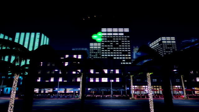UFO-está-volando-sobre-la-ciudad-de-noche
