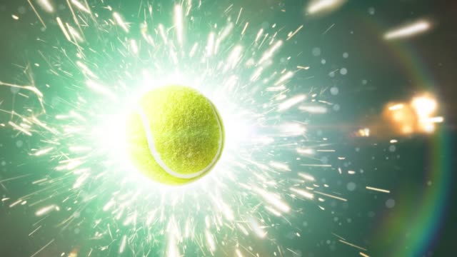 Tennis-ball-with-fire-sparks-in-action