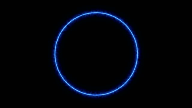 4K-Realistic-blue-fire-circle-on-black-background.-Copy-space-for-text-or-logo.